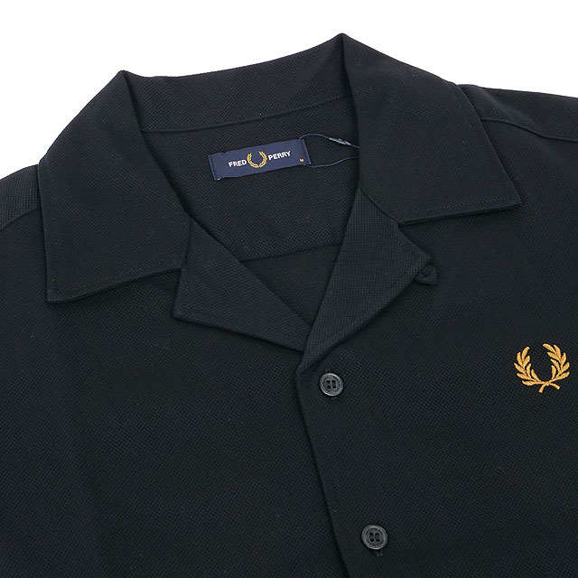 フレッドペリー FRED PERRY メンズ コンプレスメッシュ リベレカラーシャツ M1745-102 SS26 COMPRESS MESH REVERE COLLAR SHIRT ブラック BLACK 正規取扱店 | FRED PERRY | 03