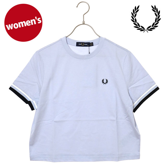 フレッドペリー FRED PERRY レディース ボールドティップドTシャツ G2179-28A SS26Q2 BOLD TIPPED T-SHIRT トップス ショート丈 ブルー DUSKY-BLUE  正規取扱店の画像