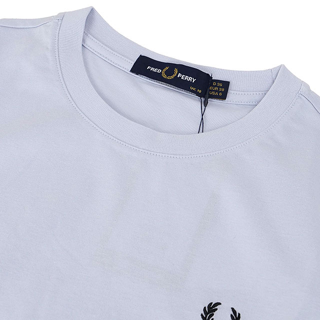 フレッドペリー FRED PERRY レディース ボールドティップドTシャツ G2179-28A SS26Q2 BOLD TIPPED T-SHIRT トップス ショート丈 ブルー DUSKY-BLUE  正規取扱店の画像