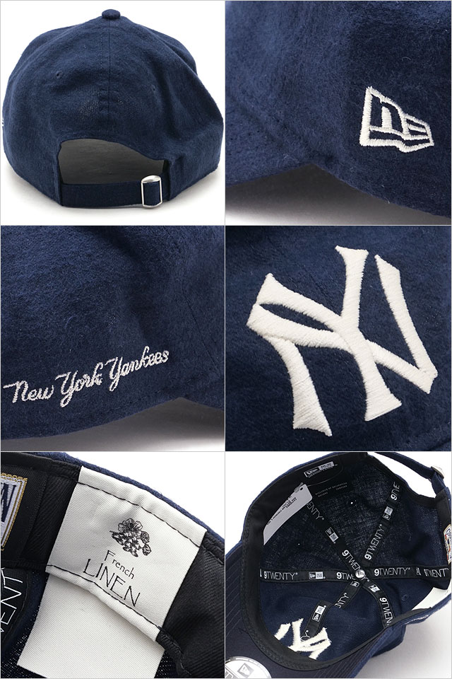 ニューエラ キャップ NEW ERA CAP ニューヨーク・ヤンキース フレンチリネン 14745054 SS26 MLB サイズ調整可能 ネイビー 正規取扱店 | NEW ERA | 02