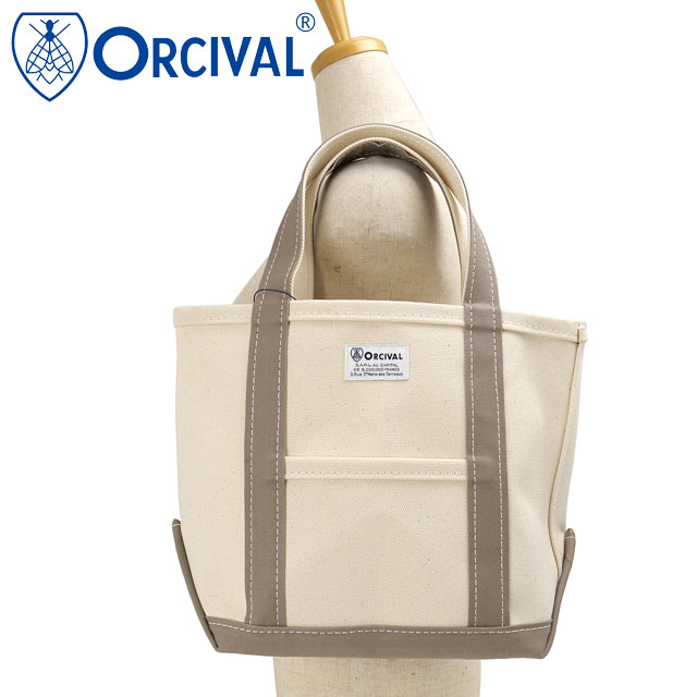 オーシバル ORCIVAL トートバッグ スモール [OR-H0285-KWC] TOTE BAG SMALL メンズ・レディース ユニセックス 鞄 日本製 キャンバストート 小サイズ 帆布 ホワイト系 ECRU/TAUPE 正規取扱店 ORCIVAL（オーシバル） トートバッグ スモール OR-H0285-KWC TOTE BAG