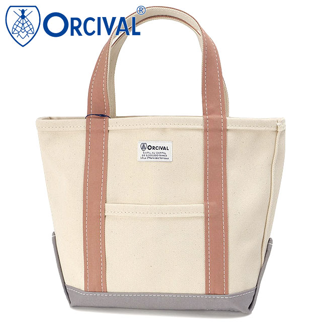 �I�[�V�o�� ORCIVAL �g�[�g�o�b�O �X���[�� OR-H0285-KWC TOTE BAG SMALL �� ���{�� �L�����o�X�g�[�g ���T�C�Y ���z ECRU SMOKY-PINK GREY ���K�戵�X