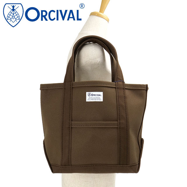 �I�[�V�o�� ORCIVAL �g�[�g�o�b�O �X���[�� OR-H0285-KWC FW25 TOTE BAG SMALL �� ���{�� �L�����o�X�g�[�g ���T�C�Y ���z �u���E�� CHOCOLATE ���K�戵�X