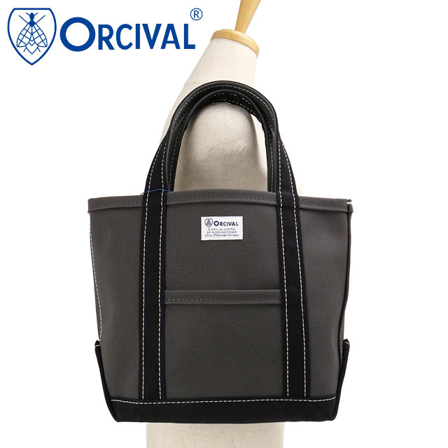 �I�[�V�o�� ORCIVAL �g�[�g�o�b�O �X���[�� OR-H0285-KWC FW25 TOTE BAG SMALL �� ���{�� �L�����o�X�g�[�g ���T�C�Y ���z �O���[ CHARCOAL BLACK ���K�戵�X