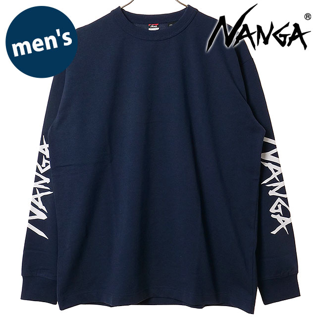 ナンガ NANGA メンズ エコハイブリッド スリーブロゴ ロングスリーブTシャツ N2500-1L030A SS26 ECO HYBRID SLV LOGO L S TEE ネイビー D.NVY  正規取扱店 | NANGA