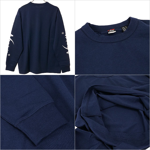 ナンガ NANGA メンズ エコハイブリッド スリーブロゴ ロングスリーブTシャツ N2500-1L030A SS26 ECO HYBRID SLV LOGO L S TEE ネイビー D.NVY  正規取扱店 | NANGA | 02