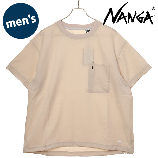 ナンガ NANGA メンズ ドットエア コンフィーTシャツ N2500-1J300A SS26 DotAir COMFY TEE トップス 半袖 ポケットTシャツ ベージュ S.BEG  正規取扱店 | NANGA