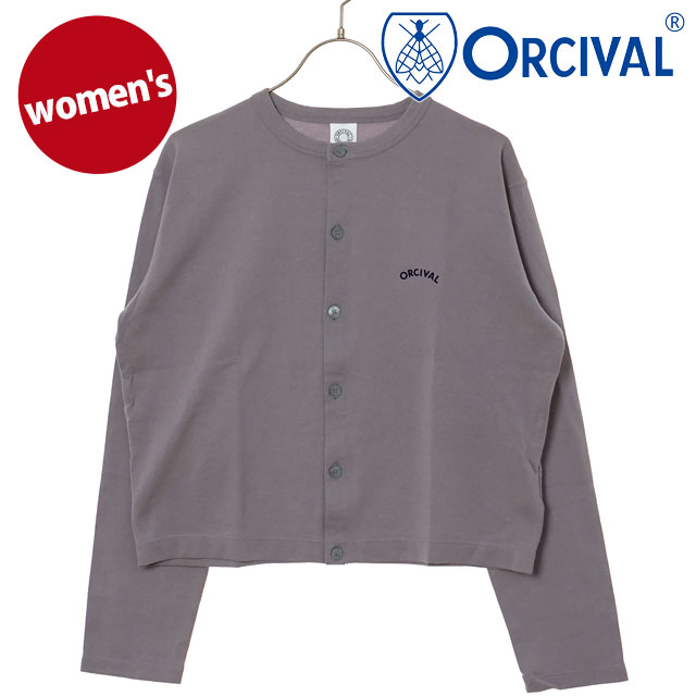 オーシバル ORCIVAL レディース クルーネック カーディガン OR-C0530-SEF SS26 CREW NECK CARDIGAN トップス 長袖 日本製 グレー GREY 正規取扱店