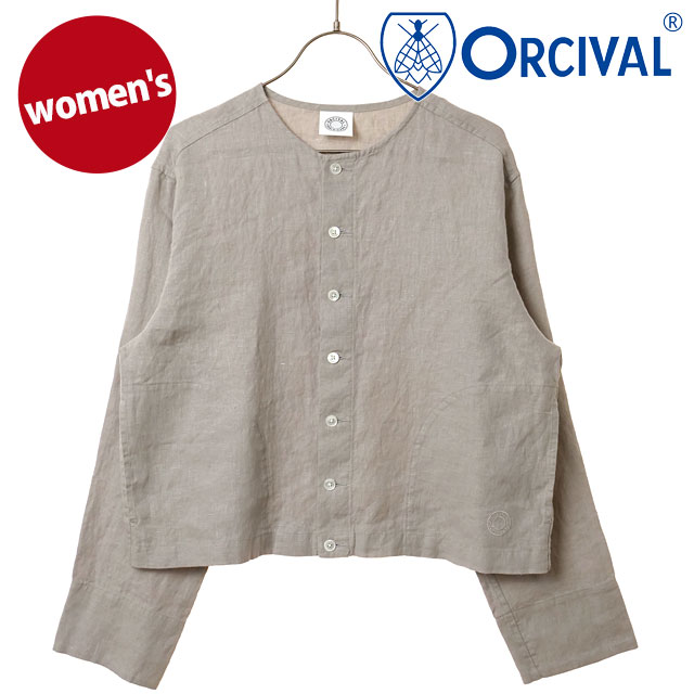 オーシバル ORCIVAL レディース クルーネック カーディガン OR-A0783-YLM SS26 CREW NECK CARDIGAN トップス 長袖 羽織 ノーカラー グレー LT.GREY 正規取扱店 | ORCIVAL