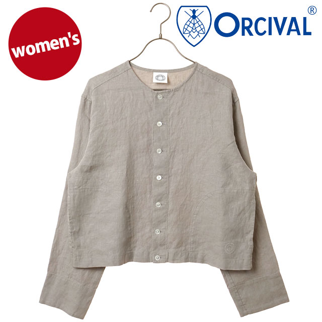 オーシバル ORCIVAL レディース クルーネック カーディガン OR-A0783-YLM SS26 CREW NECK CARDIGAN トップス 長袖 羽織 ノーカラー グレー LT.GREY 正規取扱店 | ORCIVAL | 01
