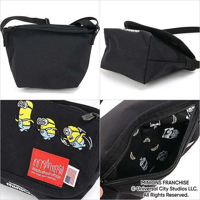 コラボ マンハッタンポーテージ Manhattan Portage ナイロンメッセンジャーバッグ ミニオンズ MP1602FZPMNOS SS26 MESSENGER (XXXS) MINIONS Black 正規取扱店_2