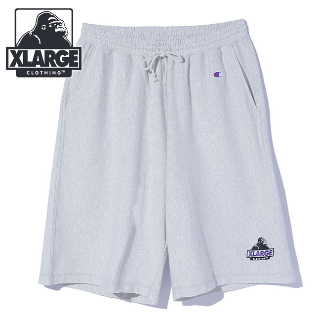 �G�N�X�g�����[�W XLARGE �`�����s�I�� �V���[�c�p���c 101262031019 SS26SPOT XLARGE×Champion SHORT PANTS �{�g���X �n�[�t�p���c ASH ���K�戵�X