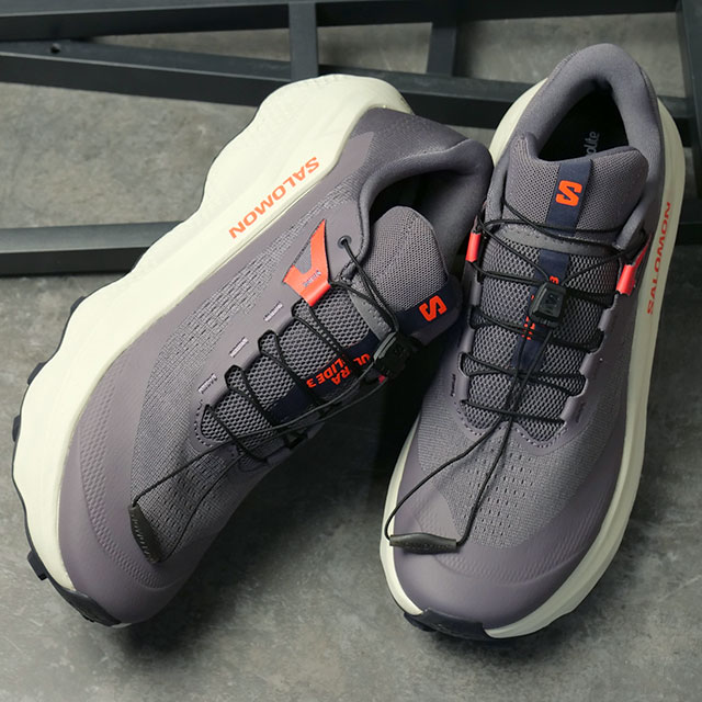 サロモン SALOMON スニーカー メンズ ウルトラ グライド 3 L47742100 ULTRA GLIDE 3 男性用 靴 グレー Excalibur Icicle Neon-Flame 正規取扱店 | SALOMON | 01