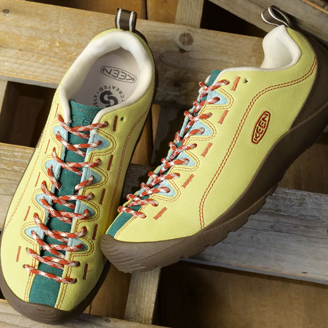 返品交換送料無料 キーン KEEN スニーカー レディース ジャスパー 1032942 W JASPER 靴 スエードシューズ イエロー LEMON-GRASS MEDITERRANEA 正規取扱店 | KEEN | 01