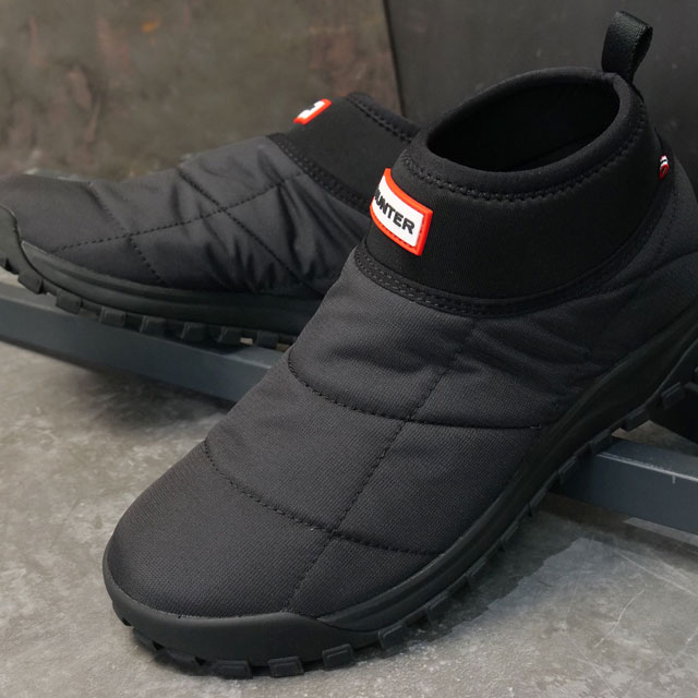 ハンター HUNTER ブーツ レディース トラベル2.0 キルテッドスリップオントレーナー [UFS7149REN-BLK FW26] TRAVEL 2.0 QUILTED SLIP ON TRAINER 黒 正規取扱店 | HUNTER | 01
