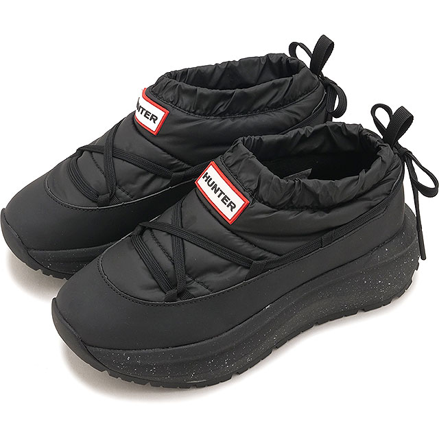 ハンター HUNTER ブーツ レディース ハンターグリップ パフデタックレース スリップオントレーナー [UFF7122WWU-BLK FW26] スリッポン 黒 BLACK 正規取扱店 | HUNTER