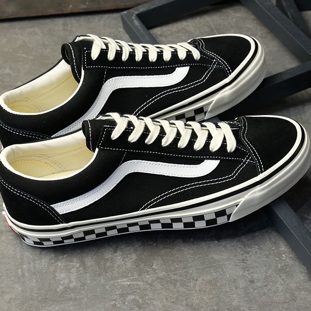 バンズ VANS スニーカー メンズ LX オールドスクール 36 VN000E8VBPO LX Old Skool 36 靴 スケート 黒 CHCKRBRD-SIDEWALL-BLACK MARSHMALLOW 正規取扱店 | VANS | 01