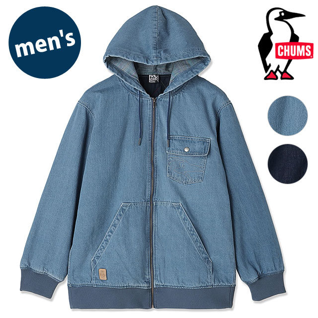 チャムス CHUMS メンズ レインボーデニムパーカー CH04-1529 Rainbow Denim Parka ユニセックス トップス 長袖 フルジップパーカー 羽織り 正規取扱店 | CHUMS