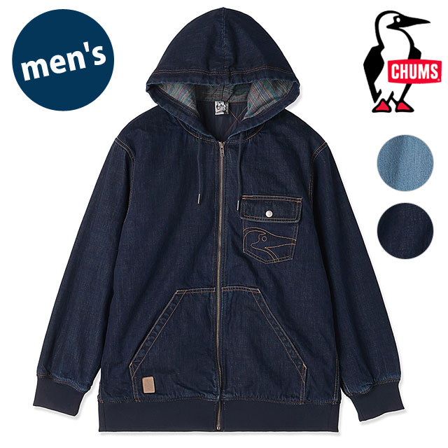 チャムス CHUMS メンズ レインボーデニムパーカー CH04-1529 Rainbow Denim Parka ユニセックス トップス 長袖 フルジップパーカー 羽織り 正規取扱店 | CHUMS | 01