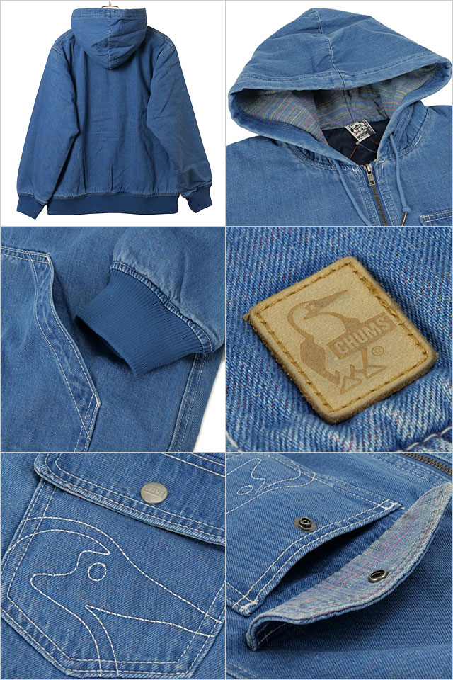 チャムス CHUMS メンズ レインボーデニムパーカー CH04-1529 Rainbow Denim Parka ユニセックス トップス 長袖 フルジップパーカー 羽織り 正規取扱店 | CHUMS | 03