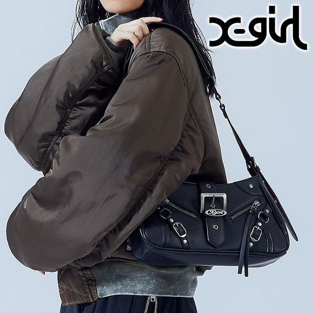 エックスガール X-girl レディース ジップアンドベルト フェイクレザーバッグ 105264053012 ZIP AND BELT FAUX LEATHER BAG ウィメンズ 鞄 正規取扱店