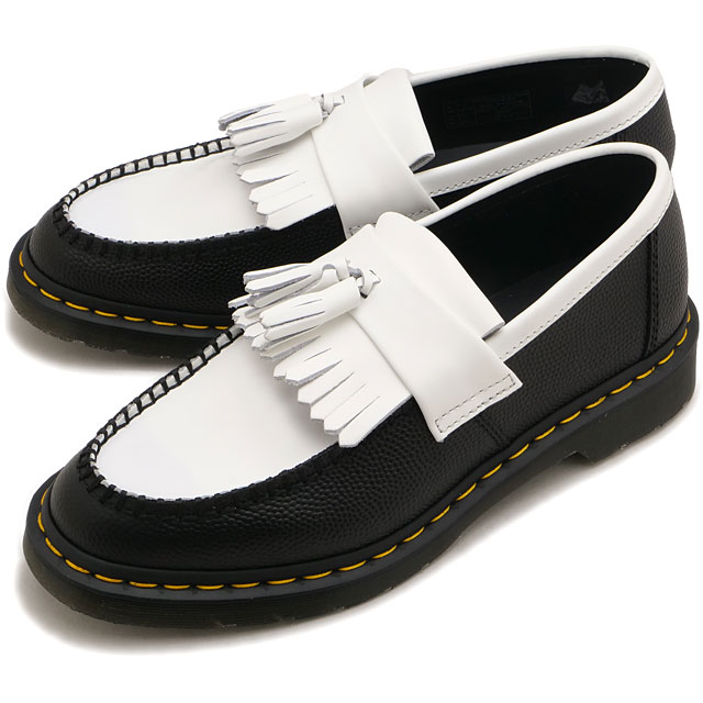 ドクターマーチン Dr.Martens エイドリアン ローファー 42981001 ADRIAN メンズ レディース タッセルローファー コンビカラー 白黒 BLACK WHITE 正規取扱店 | Dr.Martens