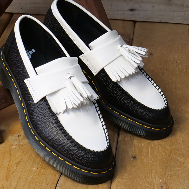 ドクターマーチン Dr.Martens エイドリアン ローファー 42981001 ADRIAN メンズ レディース タッセルローファー コンビカラー 白黒 BLACK WHITE 正規取扱店 | Dr.Martens | 01