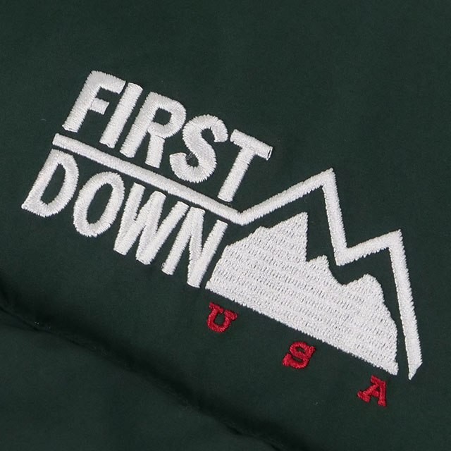 ファーストダウン FIRST DOWN メンズ バブル ダウンジャケット B&B F542110-52 FW23 BUBBLE DOWN JKT  B＆B アウター リバーシブル 撥水 Green Brown