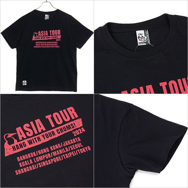 チャムス CHUMS メンズ チャムスアジアツアーTシャツ CH01-2365 SS24 CHUMS Asia Tour T-Shirt トップス 半袖 クルーネック コットンTee｜mischief｜06