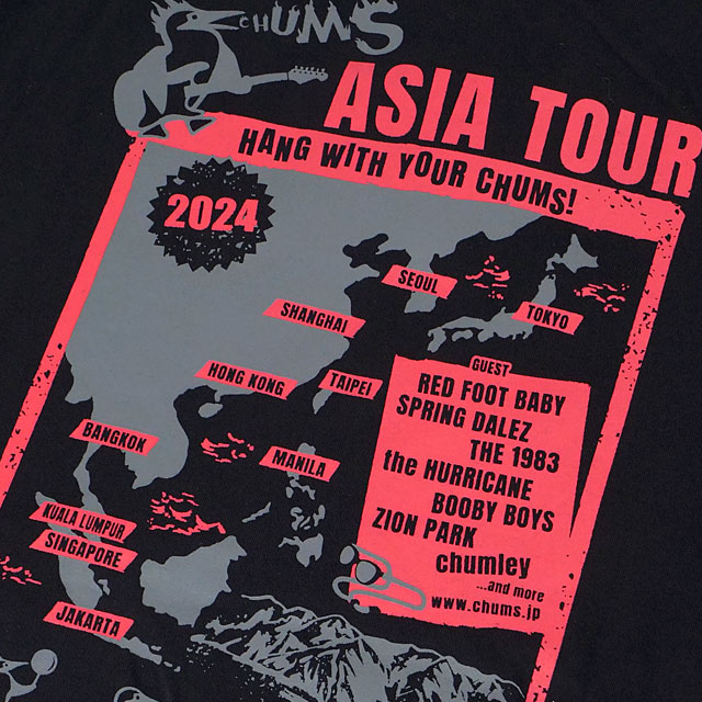チャムス CHUMS メンズ チャムスアジアツアーTシャツ CH01-2365 SS24 CHUMS Asia Tour T-Shirt トップス 半袖 クルーネック コットンTee｜mischief｜07
