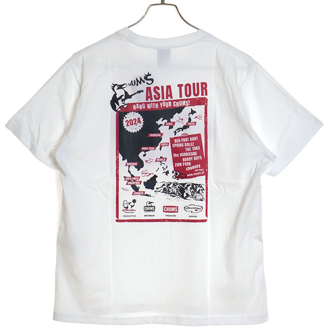 チャムス CHUMS メンズ チャムスアジアツアーTシャツ CH01-2365 SS24 CHUMS Asia Tour T-Shirt トップス 半袖 クルーネック コットンTee｜mischief｜03