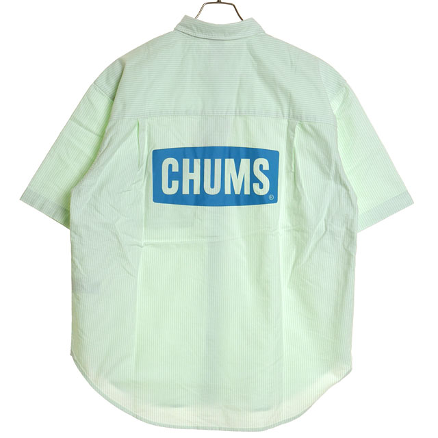 チャムス CHUMS メンズ オーバーサイズドチャムスロゴオックスフォードショートスリーブシャツ C...