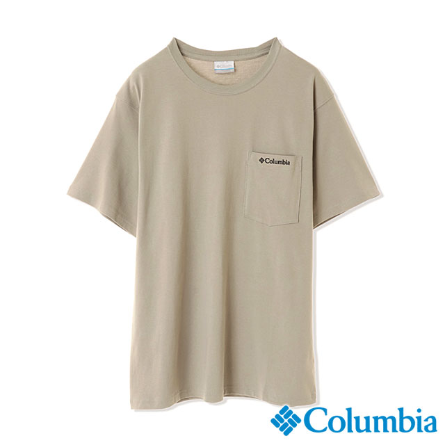 コロンビア Columbia メンズ ヤングストリートショートスリーブクルー XE1769-247 SS24 半袖Tシャツ ポケットTee クルーネック UVカット Canvas-Tan｜mischief｜02