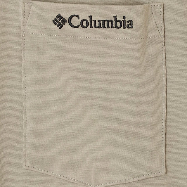 コロンビア Columbia メンズ ヤングストリートショートスリーブクルー XE1769-247 SS24 半袖Tシャツ ポケットTee クルーネック UVカット Canvas-Tan｜mischief｜04