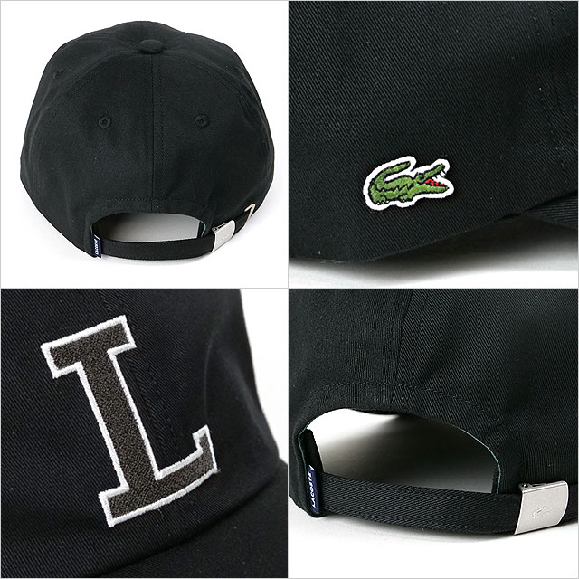 ラコステ LACOSTE コットンツイルLロゴキャップ RK067J-99-011 L CAP メンズ・レディース 帽子 フリーサイズ 日本製 BLACK 正規取扱店 | LACOSTE | 02