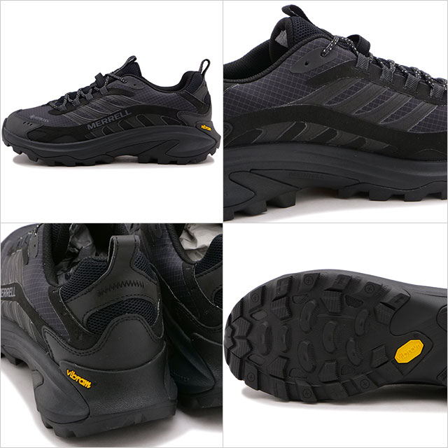 メレル MERRELL メンズ モアブ スピード2 ゴアテックス J037513 SS24 M MOAB SPEED 2 GORE-TEX 靴 透湿防水 ビブラムソール BLACK 正規取扱店 | MERRELL | 02