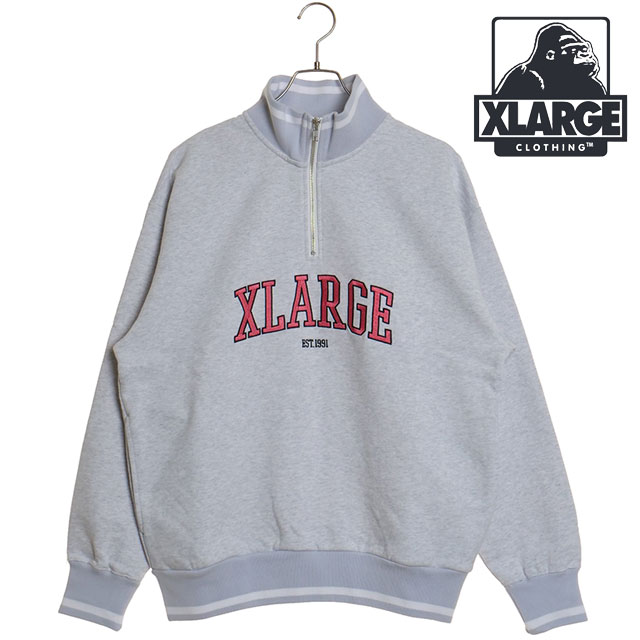 エクストララージ XLARGE メンズ ストライプドリブ ハーフジップ エクストララージ XLARGE メンズ ストライプドリブ ハーフジップ