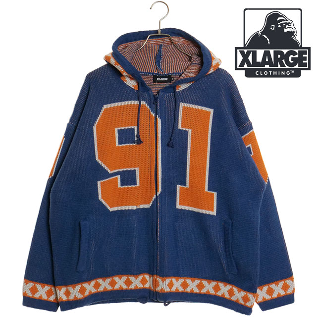 XLARGE（エクストラ ラージ） メンズ ジップアップフーデッドニット