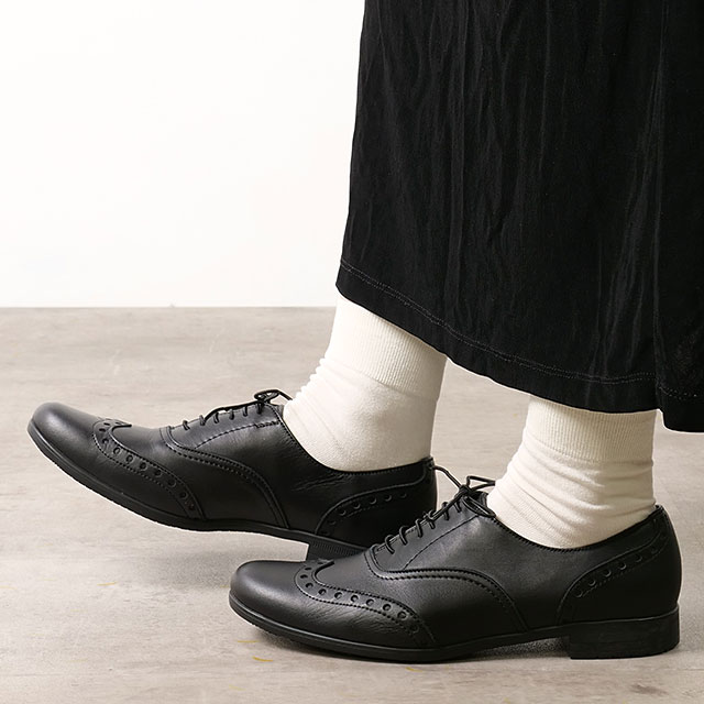 極美品 ショセ トラベルシューズ ウイングチップ　革靴 レザー ブラック 36 TRAVEL SHOES by chausser トラベルシューズバイショセ ウィング