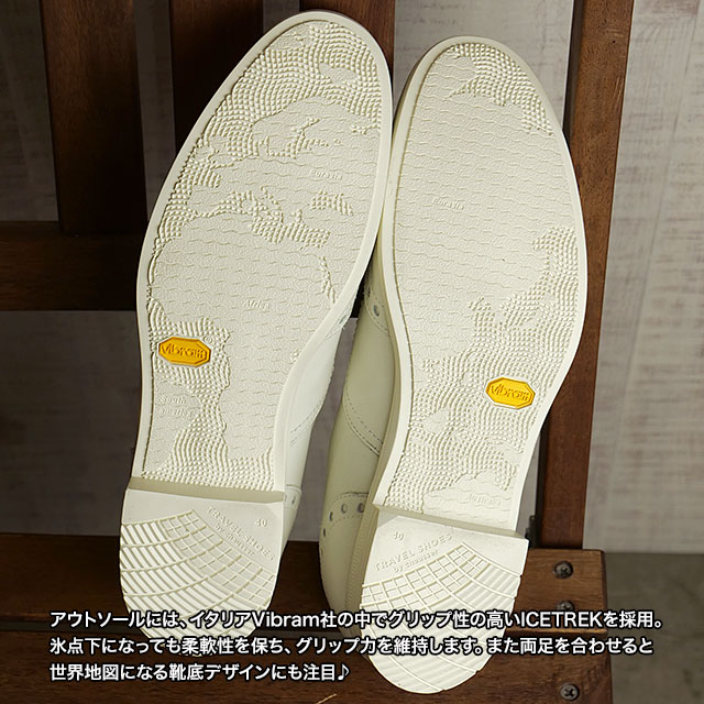 返品送料無料 トラベルシューズ バイ ショセ TRAVEL SHOES by chausser レディース ウィングチップ レースアップシューズ TR-004 ホワイト WH 正規取扱店の画像