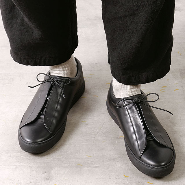 返品送料無料 ショセ トラベルシューズ TRAVEL SHOES by chausser メンズ レザースニーカー TR-013 Leather  sneaker 靴 日本製 ブラック BL