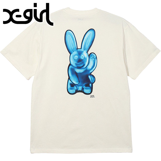 エックスガール X-girl レディース グミバーニーズ ショートスリーブTシャツ 105242011020 SU24 GUMMY BUNNIES S S TEE トップス 半袖 WHITE 正規取扱店