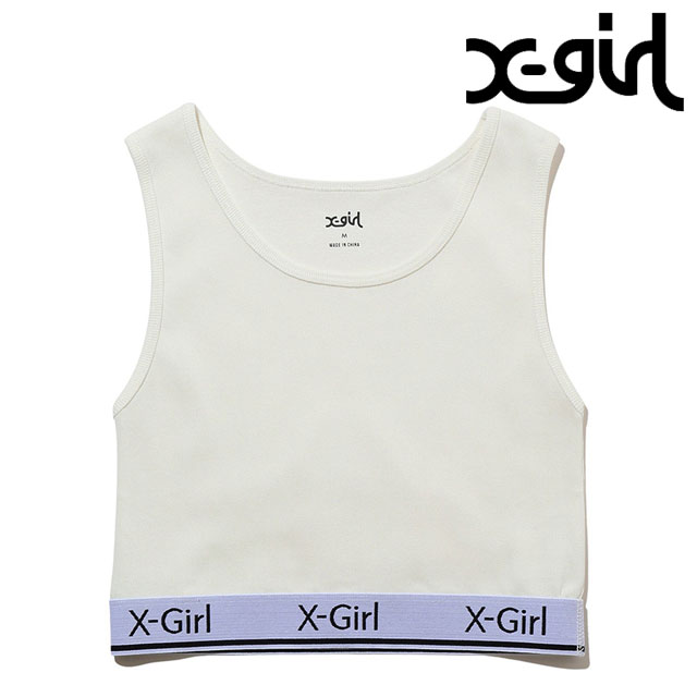 X-girl（エックスガール） レディース ロゴアンドストライプ タンク
