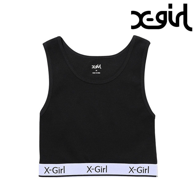 X-girl（エックスガール） レディース ロゴアンドストライプ タンク