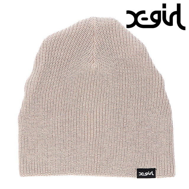 エックスガール X-girl レディース クールマックス ビーニー 105242051001 SU24 COOL MAX BEANIE 帽子 ワッチ ニット帽 ニットキャップ BEIGE｜mischief