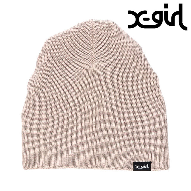 エックスガール X-girl レディース クールマックス ビーニー 105242051001 SU24 COOL MAX BEANIE 帽子 ワッチ ニット帽 ニットキャップ BEIGE｜mischief｜02