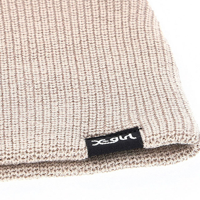 エックスガール X-girl レディース クールマックス ビーニー 105242051001 SU24 COOL MAX BEANIE 帽子 ワッチ ニット帽 ニットキャップ BEIGE｜mischief｜04