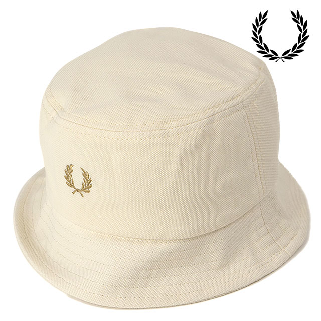 フレッドペリー FRED PERRY ピケ バケットハット HW6730-V37 SS24Q2 PIQUE BUCKET HAT メンズ・レディース 帽子 定番 ECRU WARM-STONE｜mischief