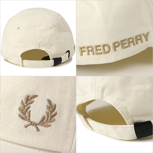 フレッドペリー FRED PERRY ウォッシュド ツイルキャップ HW7718-560 SS24Q2 WASHED TWILL CAP メンズ・レディース 帽子 サイズ調整可 ECRU｜mischief｜03