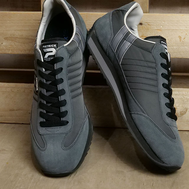 返品送料無料 パトリック PATRICK スニーカー マラソン 942451 FW24 MARATHON 日本製 靴 シーズン限定カラー BKBERRY ブラックベリー グレー系 正規取扱店 | PATRICK | 01